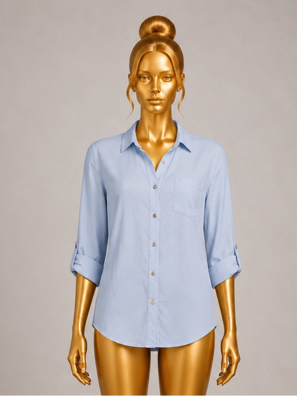 Sim & Sam Light Blue Button Down Shirt Women’s XL